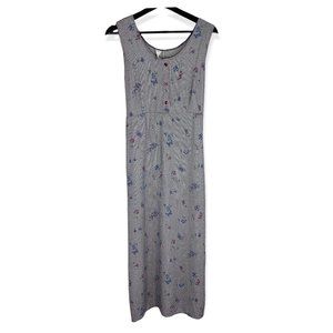 Vintage 90s Micro Houndstooth and Butterflies Sleeveless Dress Large